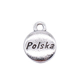 WYSIWYG 10pcs 11x14mm Polska Pendant Charms Antique Silver Color For Jewelry Making Zinc Alloy Jewelry Findings