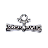 WYSIWYG 10pcs 11x21mm Antique Silver Color Graduate Graduation Charms For Jewelry Making