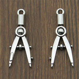 WYSIWYG 10pcs 11x28mm Architect Compass Charms Antique Silver Color For Jewelry Making Charms Pendant DIY Jewelry Findings