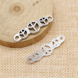 WYSIWYG 10pcs 11x39mm Jewelry DIY Handmade Craft Charms Antique Silver Color Peace Sign Connector