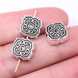 WYSIWYG 10pcs 11x5mm Flower Small Hole Bead Charms For Jewelry Making DIY Bracelet Making Antique Silver Color