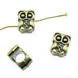 WYSIWYG 10pcs 11x8x7mm Charms Owl European Big Hole Beads 2 Colors For Jewelry Making Accessories