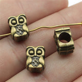 WYSIWYG 10pcs 11x8x7mm Charms Owl European Big Hole Beads 2 Colors For Jewelry Making Accessories
