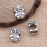 WYSIWYG 10pcs 11x8x7mm Charms Owl European Big Hole Beads 2 Colors For Jewelry Making Accessories