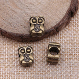 WYSIWYG 10pcs 11x8x7mm Charms Owl European Big Hole Beads 2 Colors For Jewelry Making Accessories