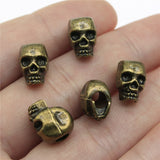 WYSIWYG 10pcs 12x11mm Skull Big Hole Beads Fit Bracelet Skull European Big Hole Bead Charm Death Skull Head For DIY Necklace EF3804