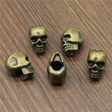 WYSIWYG 10pcs 12x11mm Skull Big Hole Beads Fit Bracelet Skull European Big Hole Bead Charm Death Skull Head For DIY Necklace EF3804