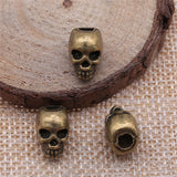 WYSIWYG 10pcs 12x11mm Skull Big Hole Beads Fit Bracelet Skull European Big Hole Bead Charm Death Skull Head For DIY Necklace EF3804