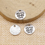 WYSIWYG 10pcs 12x12mm Double Sided Lotus Charms Antique Silver Color For Jewelry Making Charms Pendant DIY Jewelry Findings