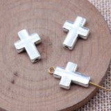 WYSIWYG 10pcs 12x16mm Alloy Smooth Religion Cross Loose Spacer Beads DIY Charms Bracelet Necklace For Jewelry Accessories