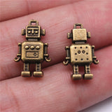 WYSIWYG 10pcs 12x18mm 2 Colors Charms 3D Robot Jewelry Findings DIY Accessories Robot Pendant For Jewelry Making