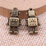WYSIWYG 10pcs 12x18mm 2 Colors Charms 3D Robot Jewelry Findings DIY Accessories Robot Pendant For Jewelry Making
