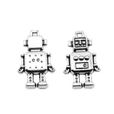 WYSIWYG 10pcs 12x18mm 2 Colors Charms 3D Robot Jewelry Findings DIY Accessories Robot Pendant For Jewelry Making