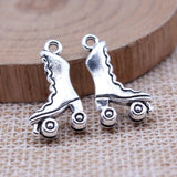 WYSIWYG 10pcs 12x21mm Antique Silver Color Roller Skate Charms Pendant For DIY Jewelry Making Handmade Jewelry Craft Findings
