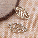 WYSIWYG 10pcs 12x23mm Leaves Charms Electrophoresis KC Gold Color Plated For DIY Jewelry Making Charms Pendant Jewelry Findings