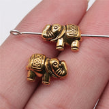 WYSIWYG 10pcs 12x9mm Antique Gold Color Antique Silver Color Elephant Small Hole Beads For Jewelry Making DIY Jewelry Findings