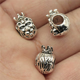 WYSIWYG 10pcs 12x9x7mm Crown Lion Head European Big Hole Beads For Bracelet Making DIY Jewelry Making Antique Silver Color