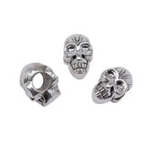 WYSIWYG 10pcs 12x9x7mm Skull European Spacer Beads Skull Beads Charms Double Sided Skull Beads For Jewelry Making