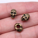 WYSIWYG 10pcs 12x9x7mm Skull European Spacer Beads Skull Beads Charms Double Sided Skull Beads For Jewelry Making