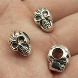 WYSIWYG 10pcs 12x9x7mm Skull European Spacer Beads Skull Beads Charms Double Sided Skull Beads For Jewelry Making