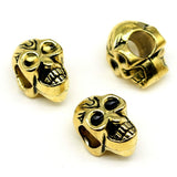 WYSIWYG 10pcs 12x9x7mm Skull European Spacer Beads Skull Beads Charms Double Sided Skull Beads For Jewelry Making
