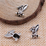 WYSIWYG 10pcs 13mm Rabbit Head Charm Pendants For Jewelry Making Antique Silver Color Rabbit Head Pendants Charm