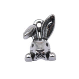 WYSIWYG 10pcs 13mm Rabbit Head Charm Pendants For Jewelry Making Antique Silver Color Rabbit Head Pendants Charm