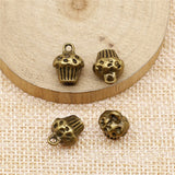 WYSIWYG 10pcs 13x10x8mm 3D Cupcake Charms Pendants For Jewelry Making Antique Silver Plated Antique Bronze Color EF3756