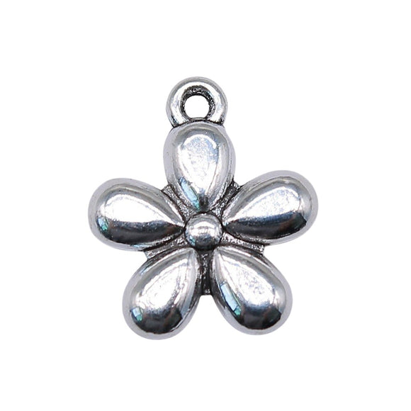 WYSIWYG 10pcs 13x11mm DIY Flower Charms For Jewelry Making 2 Colors Tiny Flower Charms Small Flowers Charms