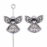 WYSIWYG 10pcs 13x12mm Antique Silver Color Angel Small Hole Beads For Jewelry Making DIY Jewelry Findings EF3830