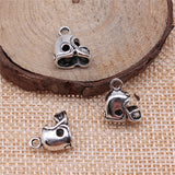 WYSIWYG 10pcs 13x12mm Antique Silver Color Charms Football Helmet Charms 3D Football Helmet Charms