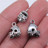 WYSIWYG 10pcs 13x12mm Antique Silver Color Charms Football Helmet Charms 3D Football Helmet Charms
