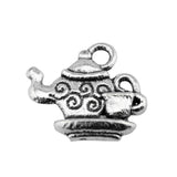 WYSIWYG 10pcs 13x15mm 2 Colors Antique Silver Color Antique Bronze Plated Teapot Charms Coffee Cup Charm Tea Cup Charms