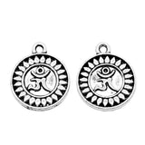 WYSIWYG 10pcs 13x15mm Double Sided Om Charms Antique Silver Color For Jewelry Making Charms Pendant DIY Jewelry Findings