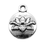 WYSIWYG 10pcs 13x16mm Lotus Pendant Charms DIY Jewelry Making Jewelry Finding Antique Silver Color