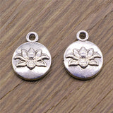WYSIWYG 10pcs 13x16mm Lotus Pendant Charms DIY Jewelry Making Jewelry Finding Antique Silver Color