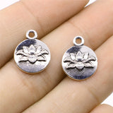 WYSIWYG 10pcs 13x16mm Lotus Pendant Charms DIY Jewelry Making Jewelry Finding Antique Silver Color