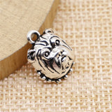 WYSIWYG 10pcs 13x17mm Bulldog Dog Head Charms Pendant For Jewelry Making Antique Bronze Antique Silver Color Alloy Charms