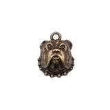 WYSIWYG 10pcs 13x17mm Bulldog Dog Head Charms Pendant For Jewelry Making Antique Bronze Antique Silver Color Alloy Charms