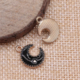 WYSIWYG 10pcs 13x17mm Moon Stars Charms KC Gold Color Plated For DIY Jewelry Making Zinc Alloy Charms Pendant Jewelry Findings