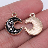 WYSIWYG 10pcs 13x17mm Moon Stars Charms KC Gold Color Plated For DIY Jewelry Making Zinc Alloy Charms Pendant Jewelry Findings