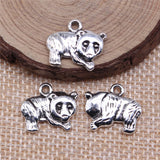 WYSIWYG 10pcs 13x17mm Panda Charms For Jewelry Making Antique Silver Plated Antique Bronze Color Jewelry Findings