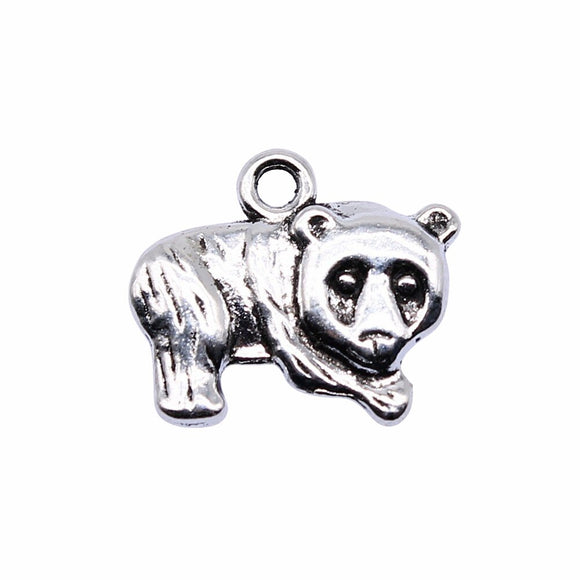 WYSIWYG 10pcs 13x17mm Panda Charms For Jewelry Making Antique Silver Plated Antique Bronze Color Jewelry Findings