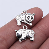 WYSIWYG 10pcs 13x17mm Panda Charms For Jewelry Making Antique Silver Plated Antique Bronze Color Jewelry Findings