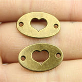 WYSIWYG 10pcs 13x20mm 2 Colors Heart Connector Charms Pendant For DIY Jewelry Making Handmade Jewelry Craft Findings