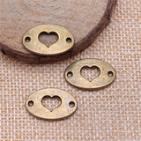 WYSIWYG 10pcs 13x20mm 2 Colors Heart Connector Charms Pendant For DIY Jewelry Making Handmade Jewelry Craft Findings