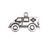 WYSIWYG 10pcs 13x22mm Ambulance Charms Antique Silver Color For Jewelry Making Zinc Alloy Charms Pendant DIY Jewelry Findings