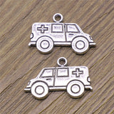 WYSIWYG 10pcs 13x22mm Ambulance Charms Antique Silver Color For Jewelry Making Zinc Alloy Charms Pendant DIY Jewelry Findings