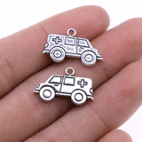 WYSIWYG 10pcs 13x22mm Ambulance Charms Antique Silver Color For Jewelry Making Zinc Alloy Charms Pendant DIY Jewelry Findings
