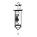 WYSIWYG 10pcs 13x43mm Syringe Charms Pendants For Jewelry Making 2 Colors Antique Silver Plated Antique Bronze Plated EF3767